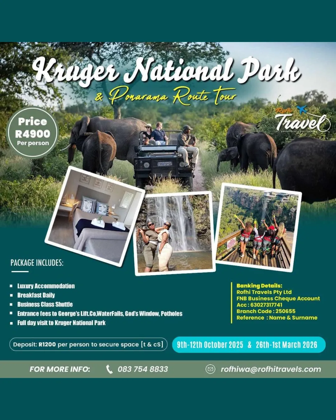 Kruger National Park & Ponarama Route Tour